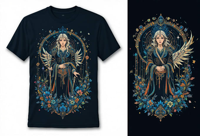draw anime and fantasy tshirt design