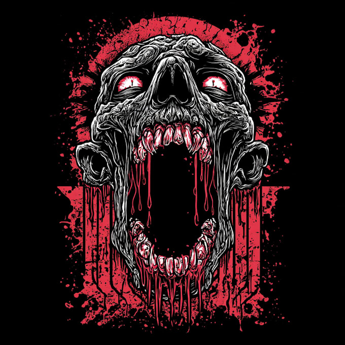draw metal, punk, hardcore, horror tshirt designs