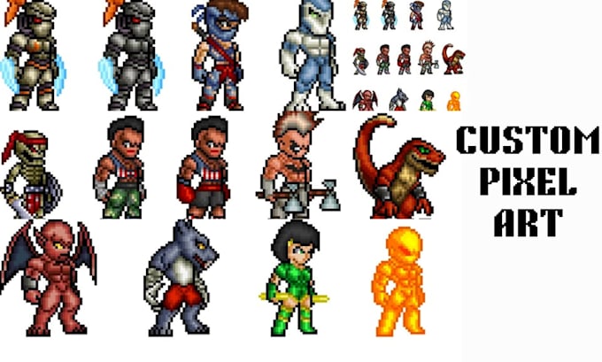 Pixel art sprite sheet animation pixel charakter 2d spielkunst pixel ...