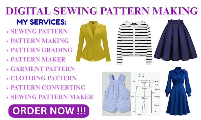 Do sewing pattern grading pattern converting garment pattern fashion ...
