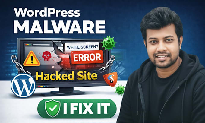 fix hacked wordpress site, remove malware and fix critical errors