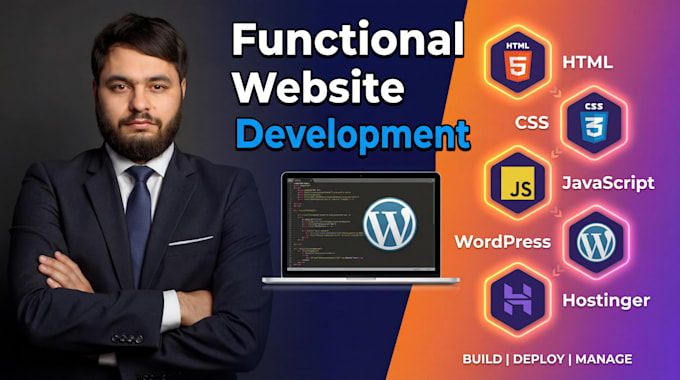 create a modern responsive website using HTML CSS js or wordpress