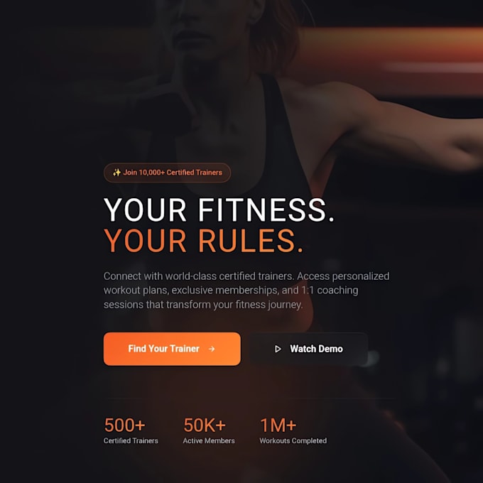 Modern trainer platform template for selling workout plans by ...