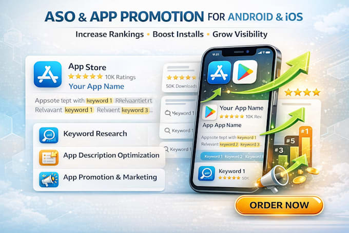 do aso app description keywords app promotion marketing for android and ios