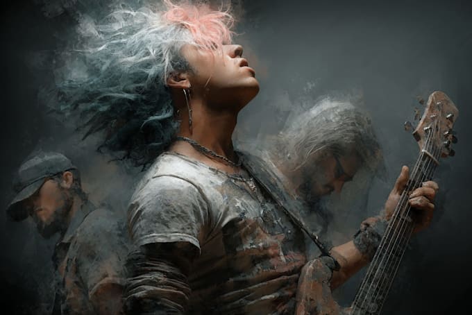 Do a unique pop rock, punk, metal album cover art by Gunnoover | Fiverr