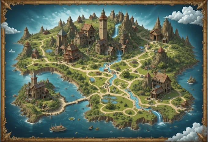 Fantasy Map Inso Do fantasy map illustration for map by Graysoner | Fiverr