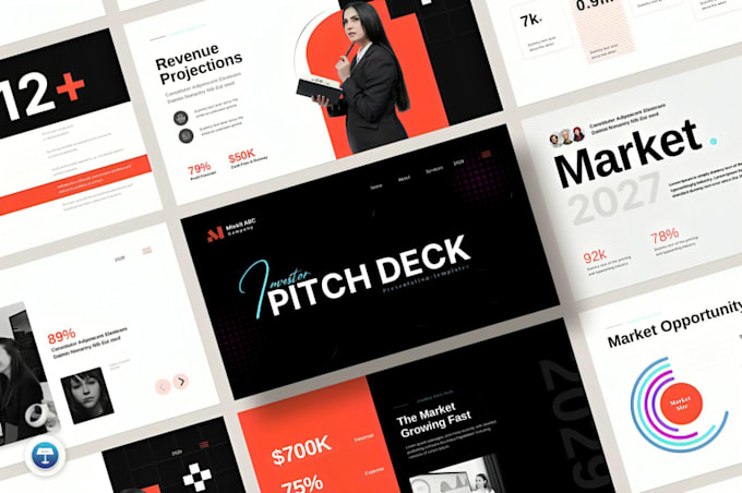 Design fast tech startup investor pitch deck design with visual ...