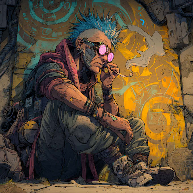 create cyberpunk and retro aesthetic characters