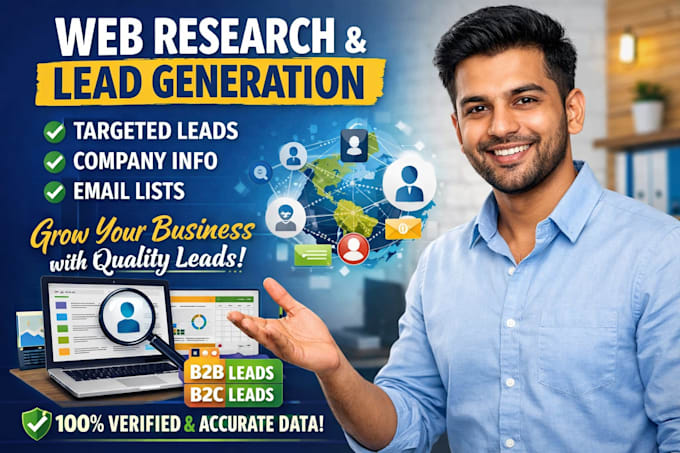 provide verifide web research and lead generation