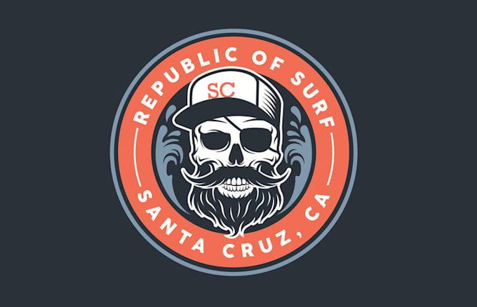 design republic surf skull logo