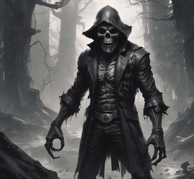 draw fantasy horror character art or horror art