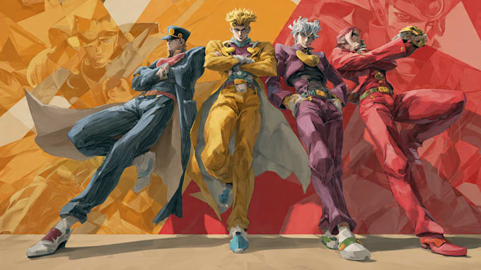 create a  jojo bizarre adventure inspired artwork