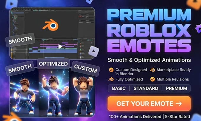 create custom roblox emotes and animation for you