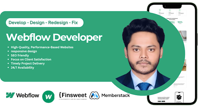 design or develop webflow website, webflow expert, figma to webflow