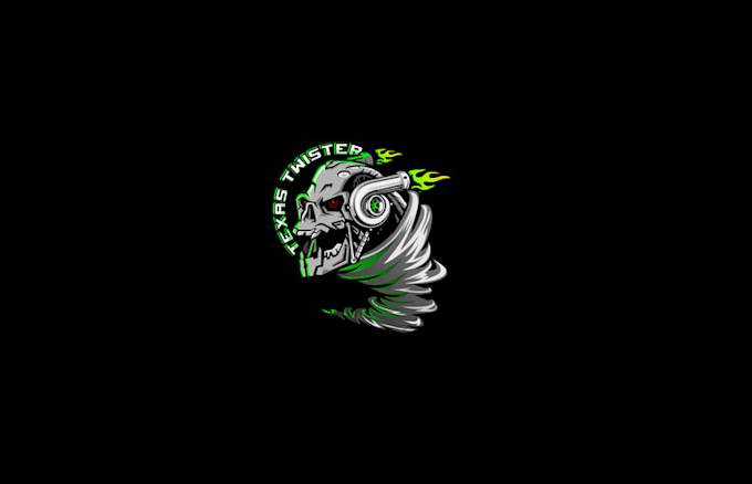 design terminator type skull top fuel dragster logo