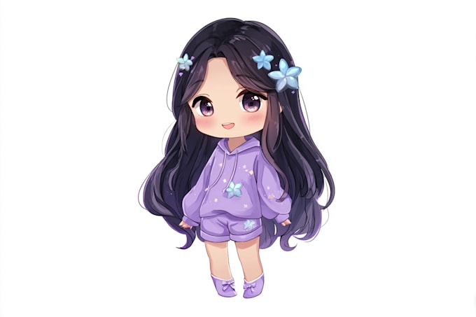 draw cute couple chibi illustration