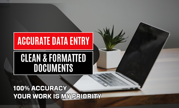 do accurate data entry, formatting, and document cleanup