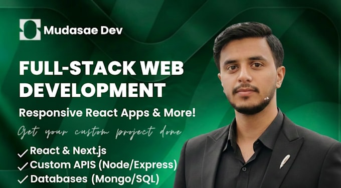 build a responsive react web app with full stack dev