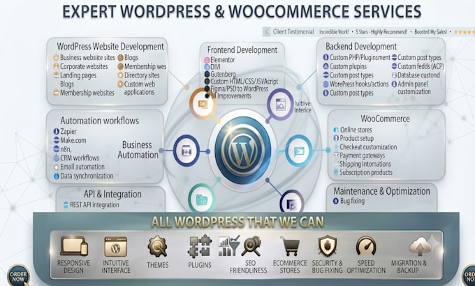 build custom wordpress websites, plugins, woocommerce and custom functionality