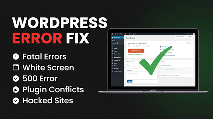 fix wordpress errors, bugs, white screen issues fast