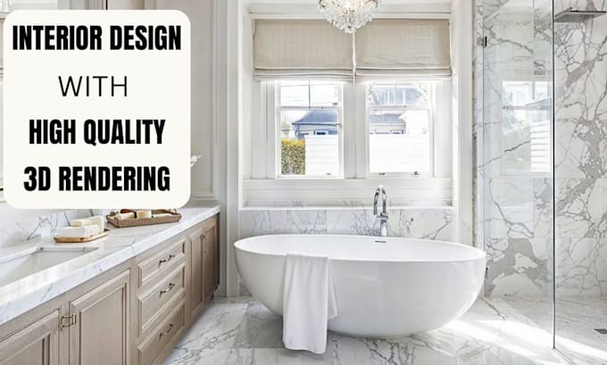 do bathroom interior design renovation with 3d renderings