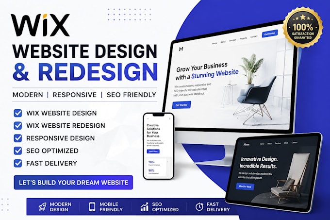 design wix website, wix website redesign, wix landing page