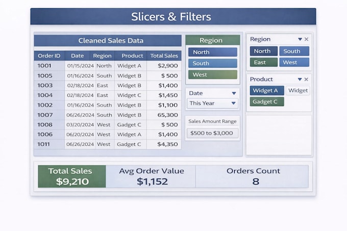 excel dashboard and data analysis services