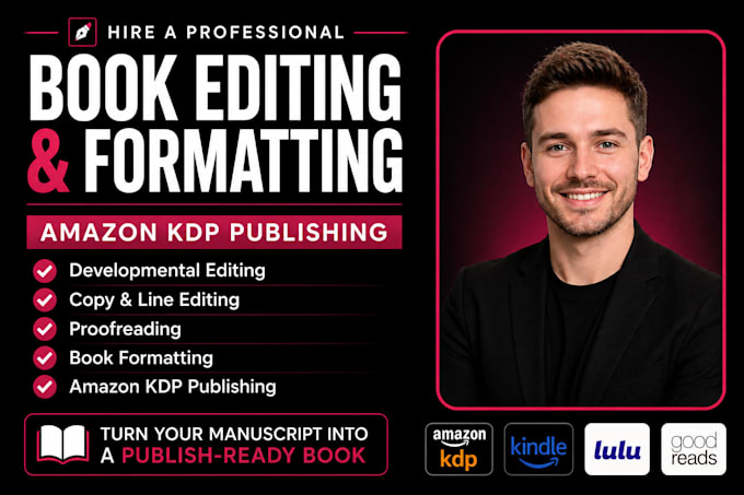 do book editing and formatting, developmental book editor, kdp ebook formatting