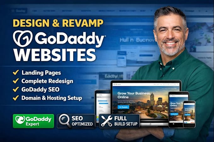 Develop godaddy website design godaddy revamping godaddy landing page ...
