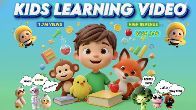 Create funny kids video,kids learning video for youtube and kids by ...