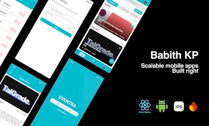 develop a custom mobile app with react native
