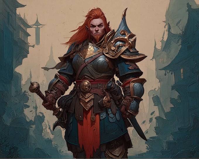 draw your tabletop dnd character in a fantasy style