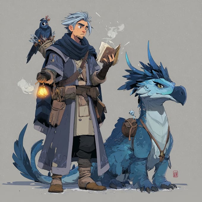 draw dnd character design and illustration