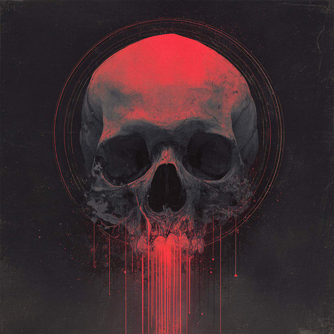 make dark art horror or skull artworks illustration