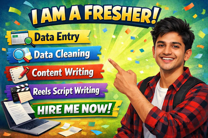 clean data , content writing , script writer