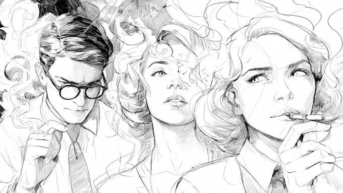 do any line art illustration