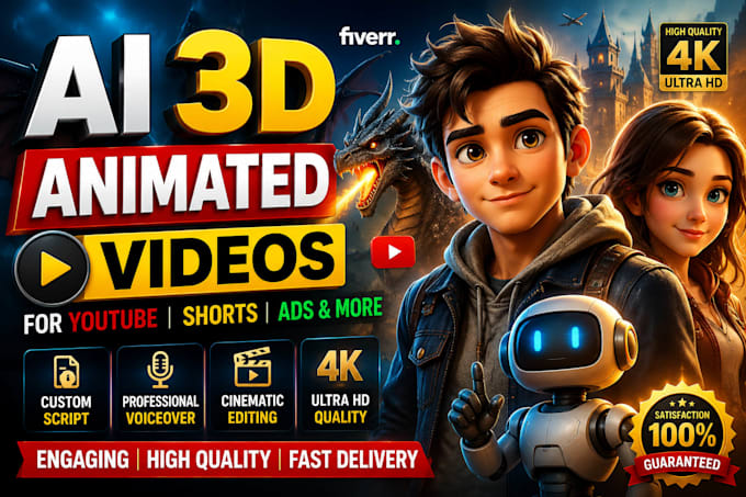design 3d pixar style cartoon avatars character animation ai art