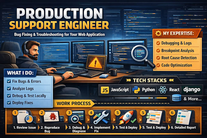 fix bugs in your web apps as production engineer support