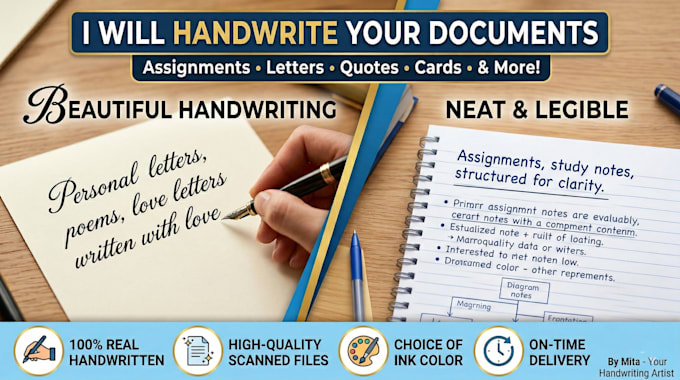 provide professional manual handwriting services for your documents