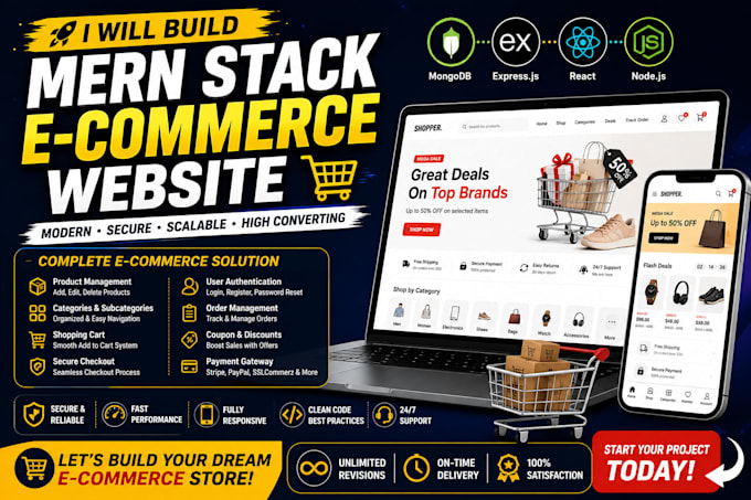 build mern stack ecommerce website with react