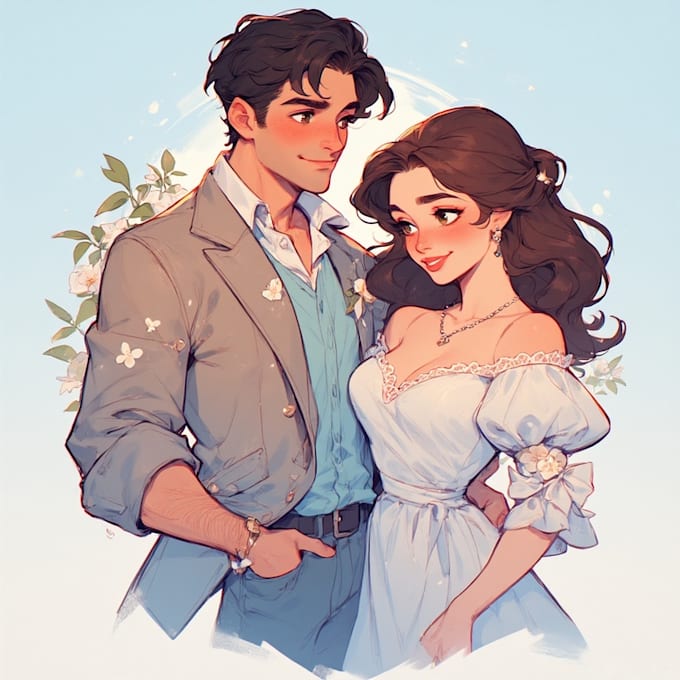 make a realistic couple portrait for gifts or decor