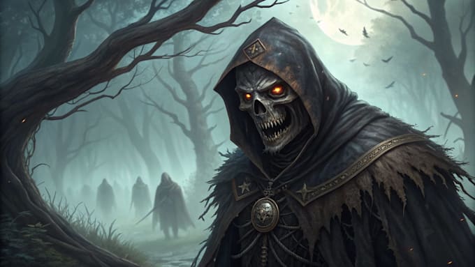 draw a fantasy character ilustration horror art