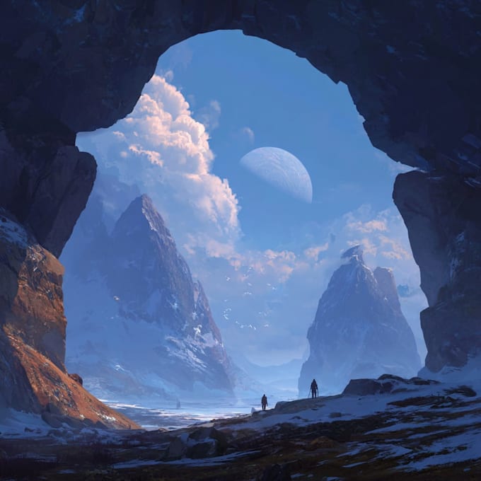make a fantasy and sci fi game environment backgrounds