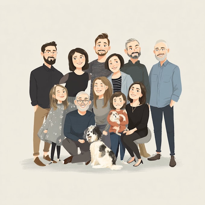 create a realistic group portraits from separate photos