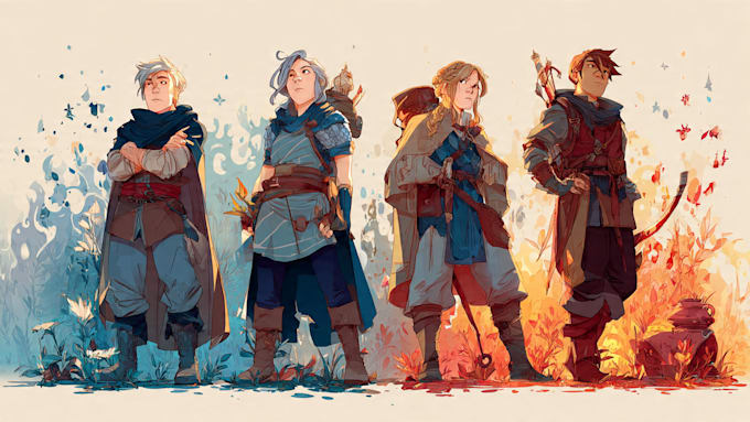 Draw your dnd party art or dnd character art by Dikitlalepula | Fiverr