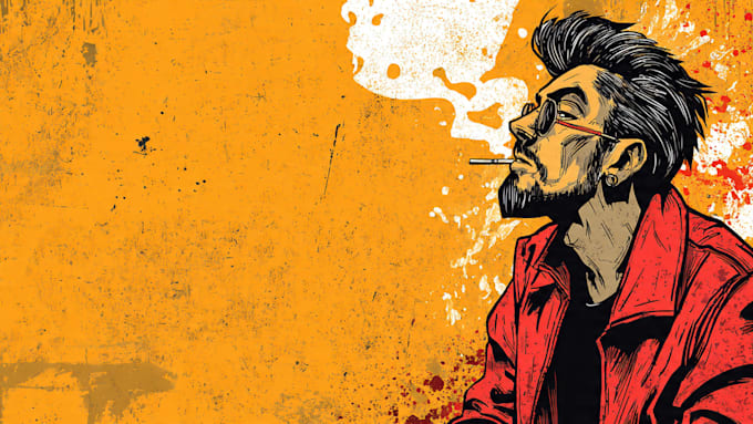 draw old retro distressed comic illustration