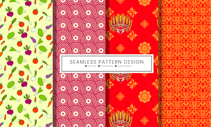 design custom seamless patterns for fabric packaging and branding