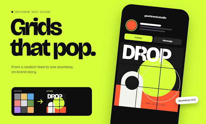 design a clean instagram grid for your brand