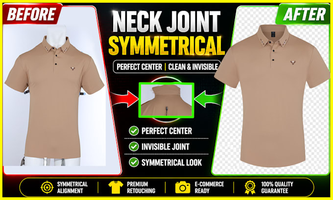 do ghost mannequin neck joint and symmetrical editing
