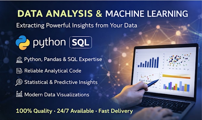 do advance data analysis using python sql, pandas and numpy